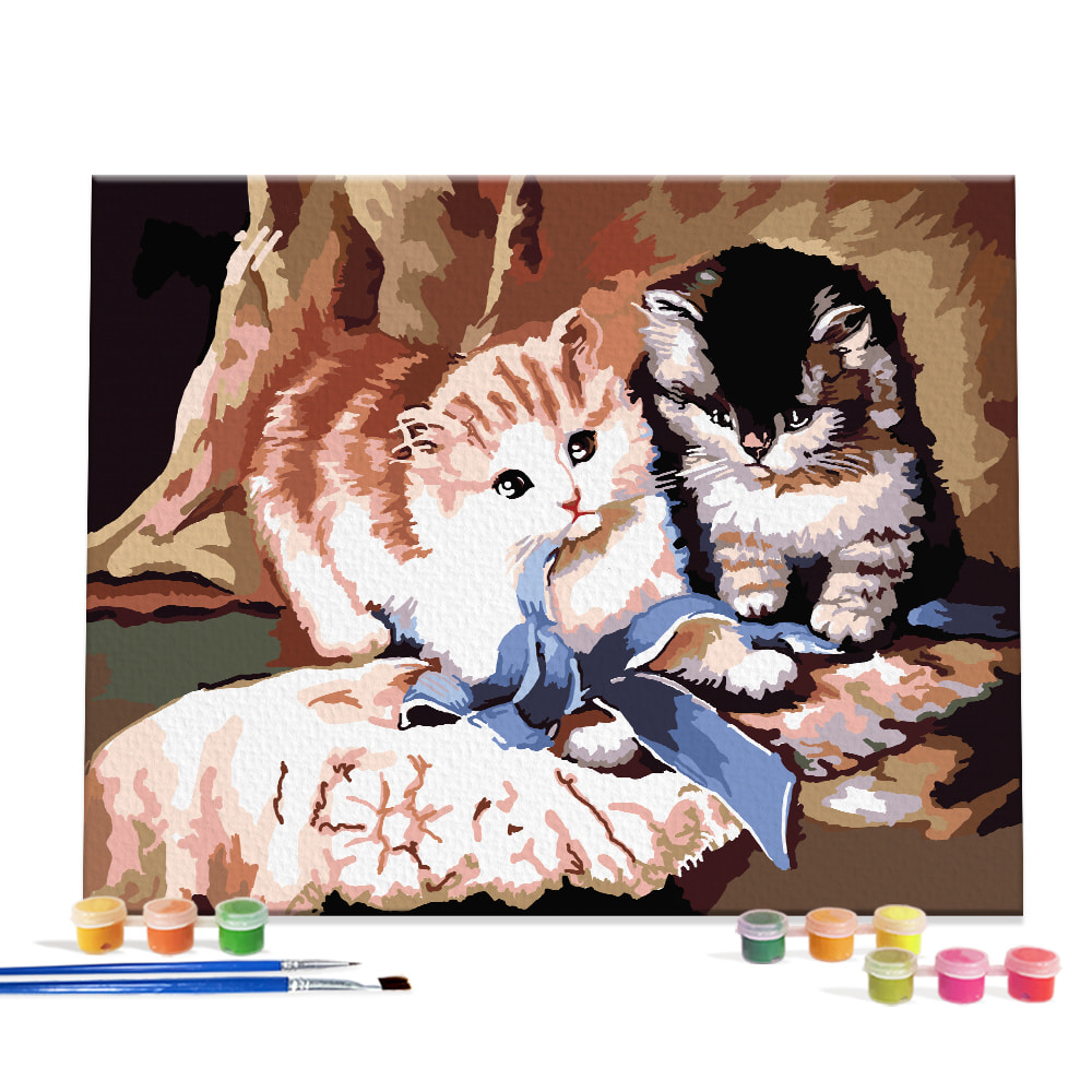 아이러브페인팅 DIY캔버스형 그림그리기 40x50cm 귀여운고양이