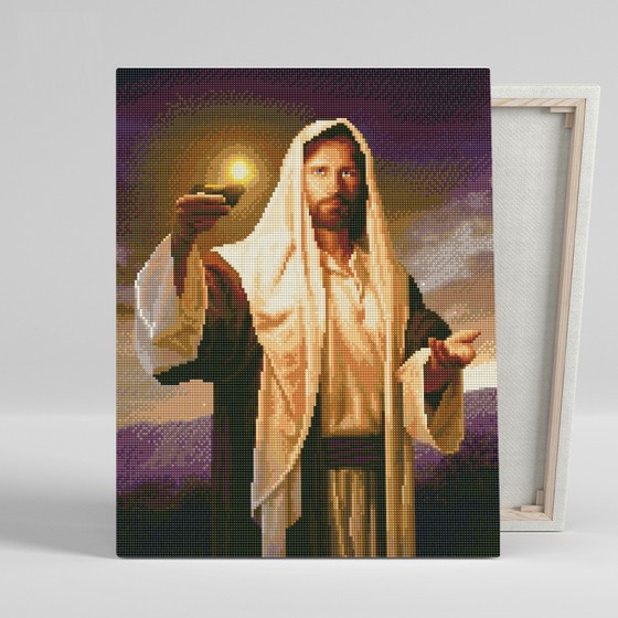 아이러브페인팅 DIY캔버스형 보석십자수 40x50cm 인도하시는 예수님