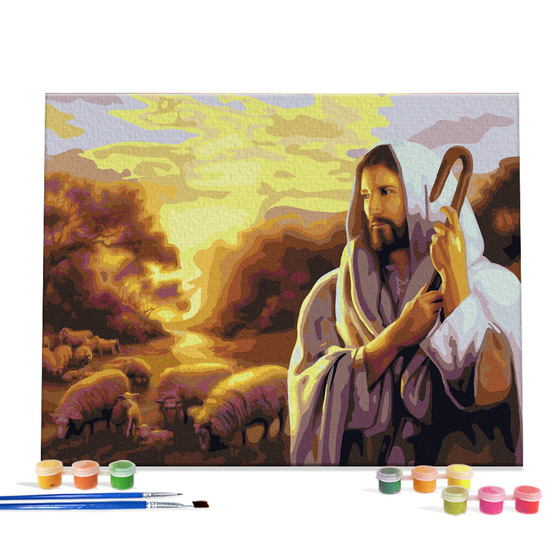 아이러브페인팅 DIY캔버스형 그림그리기 40x50cm 예수님과 어린양